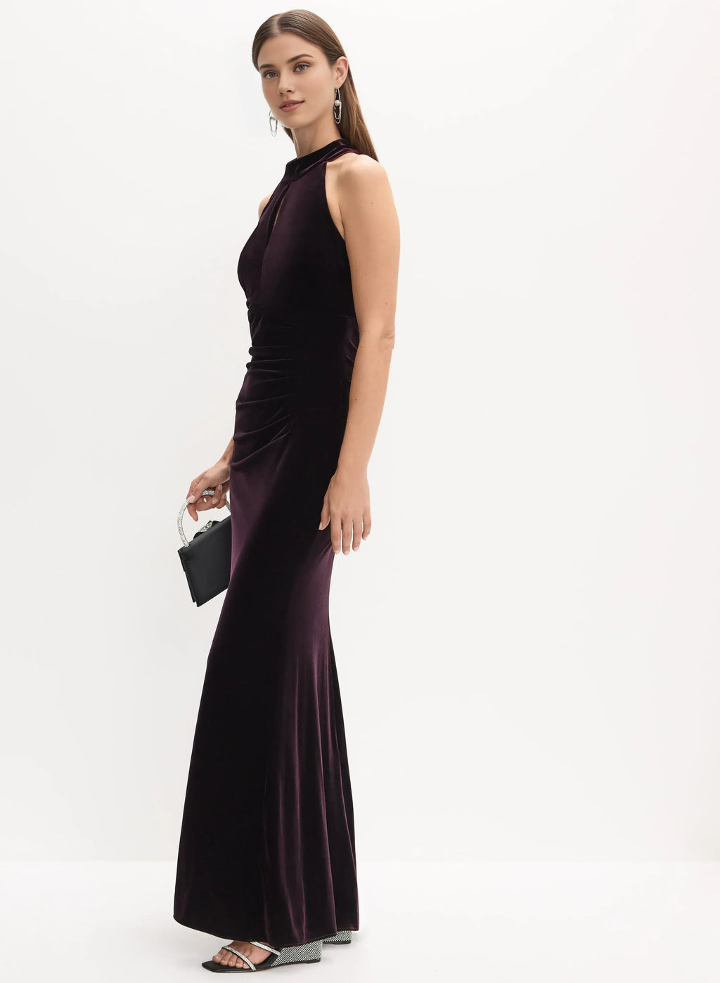 Mermaid Halter Neck Sleeveless Floor-Length Prom Dress