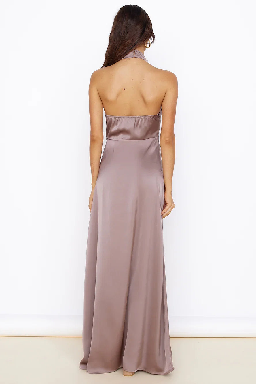 Mermaid High Neck Sleeveless Backless Floor-Length Prom Dress