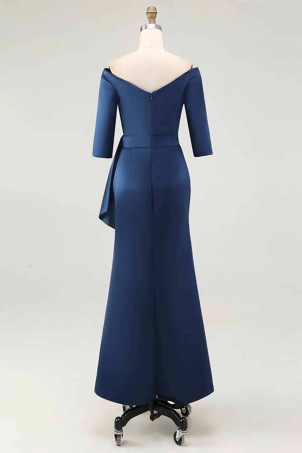 Mermaid Off the Shoulder Short Sleeve Zipper Up Floor-Length Mother of the Bride Dress