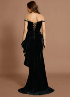 Mermaid Off the Shoulder Sleeveless Up Sweep/Brush Train Evening Dress