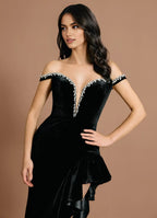Mermaid Off the Shoulder Sleeveless Up Sweep/Brush Train Evening Dress