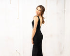Elegant Mermaid Prom Dress With Floral Lace Open Back Scoop Neck Short Train For Prom Night