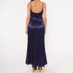 Mermaid Prom Dress Satin Purple With Rhinestone Spaghetti Straps For Glamorous Prom Goers