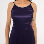 Mermaid Prom Dress Satin Purple With Rhinestone Spaghetti Straps For Glamorous Prom Goers