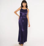 Mermaid Prom Dress Satin Purple With Rhinestone Spaghetti Straps For Glamorous Prom Goers