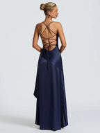 Mermaid Spaghetti Straps Sleeveless Backless Floor-Length Prom Dress