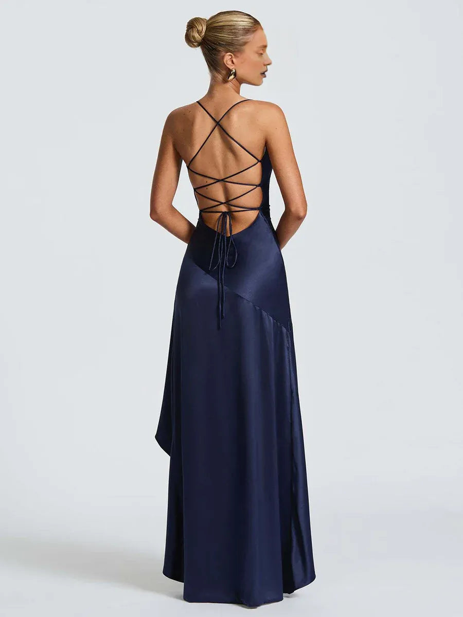 Mermaid Spaghetti Straps Sleeveless Backless Floor-Length Prom Dress