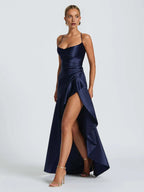 Mermaid Spaghetti Straps Sleeveless Backless Floor-Length Prom Dress