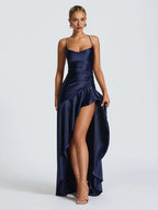 Mermaid Spaghetti Straps Sleeveless Backless Floor-Length Prom Dress