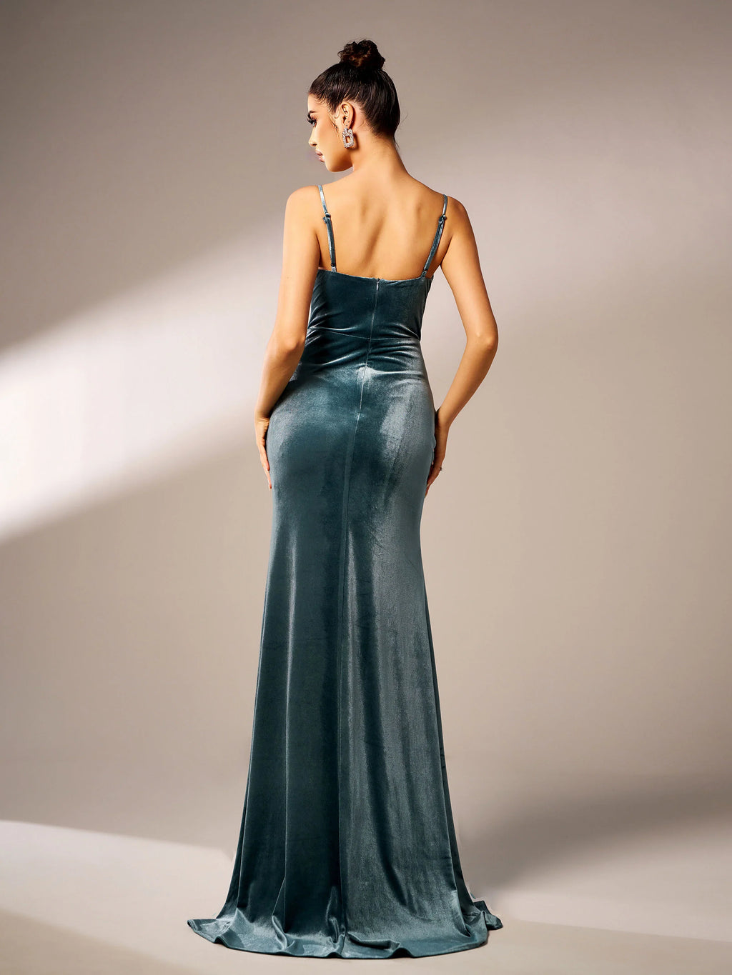 Mermaid Spaghetti Straps Sleeveless Zipper Up Sweep/Brush Train Prom Dress