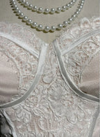 Mermaid Wedding Dress Blush Pink With Floral Lace Corset Bodice Strapless For Modern Bride Timeless Charm
