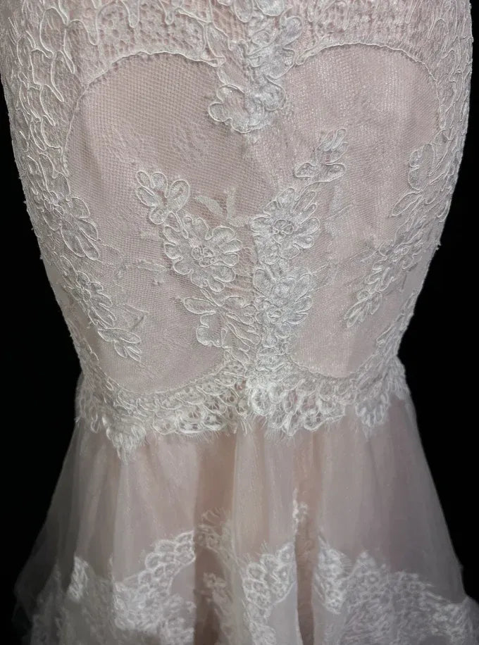 Mermaid Wedding Dress Blush Pink With Floral Lace Corset Bodice Strapless For Modern Bride Timeless Charm