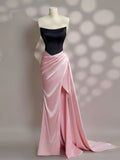 Mermaid Strapless Sleeveless LaceUp Floor-Length Prom Dress