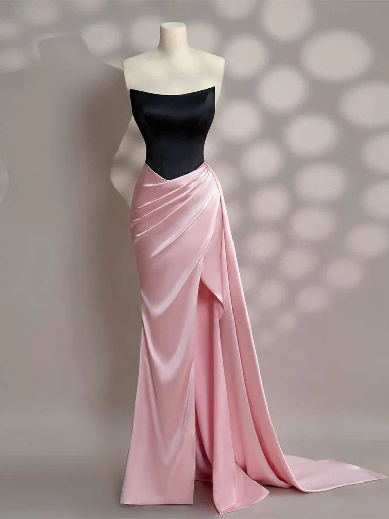 Mermaid Strapless Sleeveless LaceUp Floor-Length Prom Dress