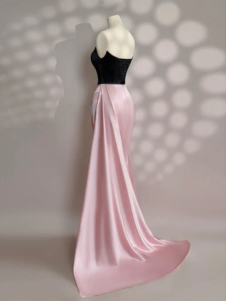 Mermaid Strapless Sleeveless LaceUp Floor-Length Prom Dress