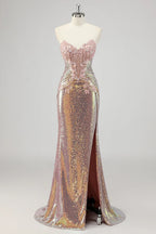 Mermaid Strapless Sleeveless Zipper Up Floor-Length Prom Dress