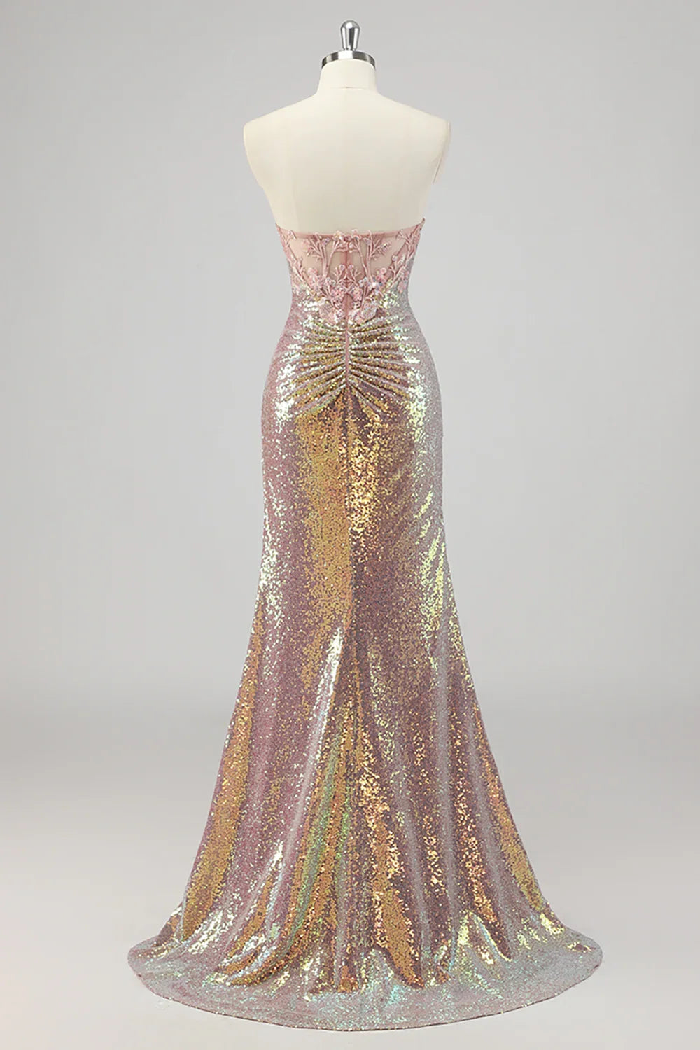 Mermaid Strapless Sleeveless Zipper Up Floor-Length Prom Dress