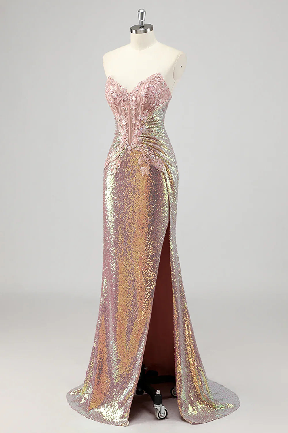Mermaid Strapless Sleeveless Zipper Up Floor-Length Prom Dress