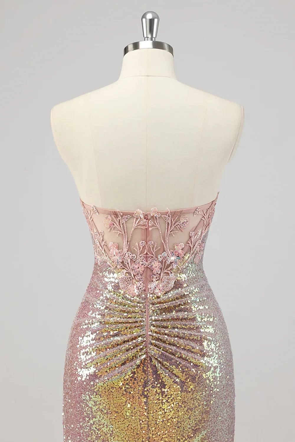 Mermaid Strapless Sleeveless Zipper Up Floor-Length Prom Dress