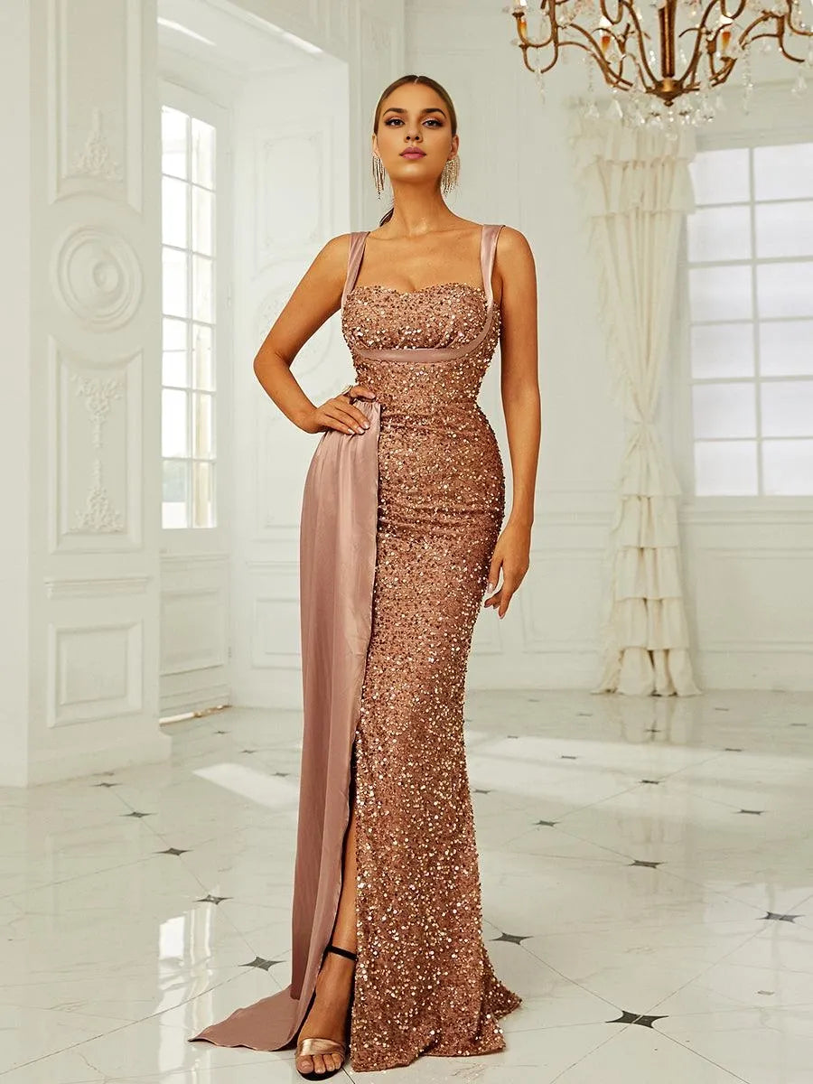 Mermaid Sweetheart Neck Sleeveless Zipper Up Sweep/Brush Train Prom Dress
