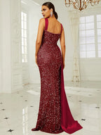 Mermaid Sweetheart Neck Sleeveless Zipper Up Sweep/Brush Train Prom Dress
