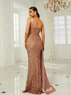 Mermaid Sweetheart Neck Sleeveless Zipper Up Sweep/Brush Train Prom Dress