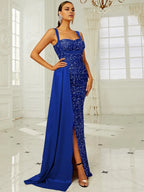 Mermaid Sweetheart Neck Sleeveless Zipper Up Sweep/Brush Train Prom Dress