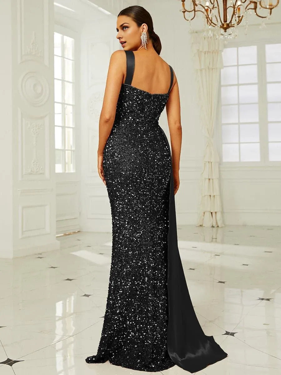 Mermaid Sweetheart Neck Sleeveless Zipper Up Sweep/Brush Train Prom Dress