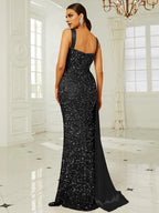 Mermaid Sweetheart Neck Sleeveless Zipper Up Sweep/Brush Train Prom Dress