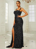 Mermaid Sweetheart Neck Sleeveless Zipper Up Sweep/Brush Train Prom Dress