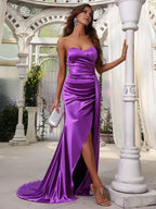 Mermaid Sweetheart Sleeveless Zipper Up Sweep/Brush Train Prom Dress