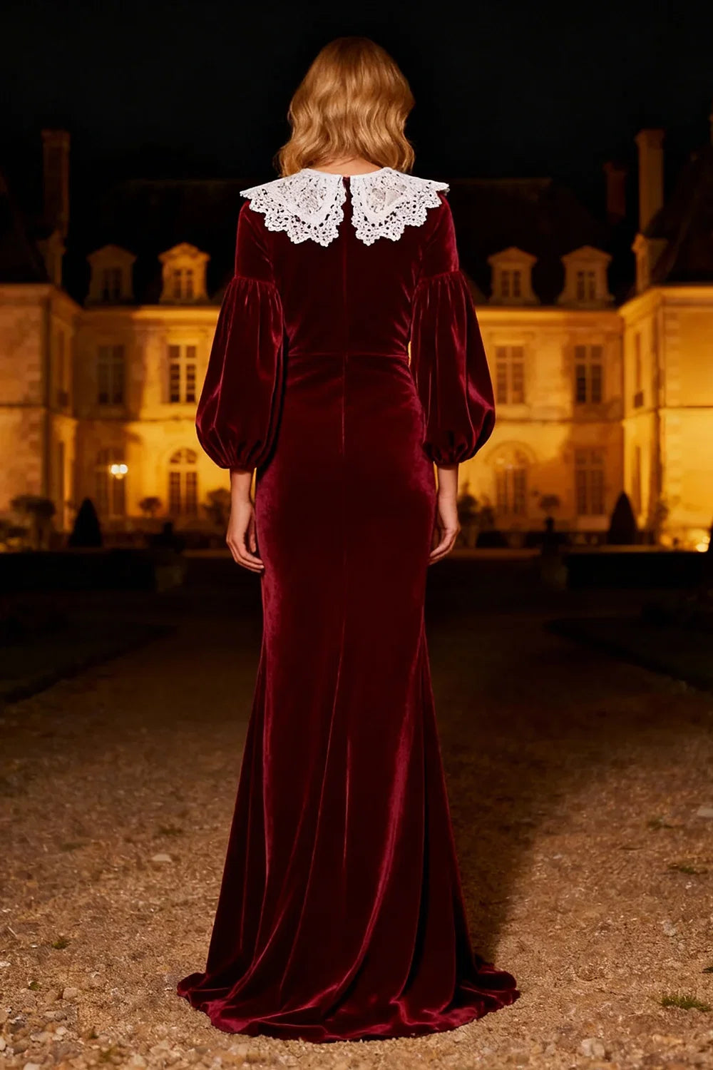 Mermaid/Trumpet High Neck Long Sleeve Sweep/Brush Train Winter Prom Dress