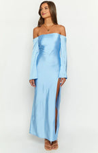 Mermaid/Trumpet Off-the-Shoulder Long Sleeve Backless Ankle-Length Prom Dress