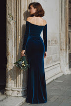 Mermaid/Trumpet Off the Shoulder Long Sleeve Floor-Length Evening Dress