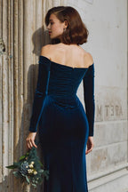 Mermaid/Trumpet Off the Shoulder Long Sleeve Floor-Length Evening Dress