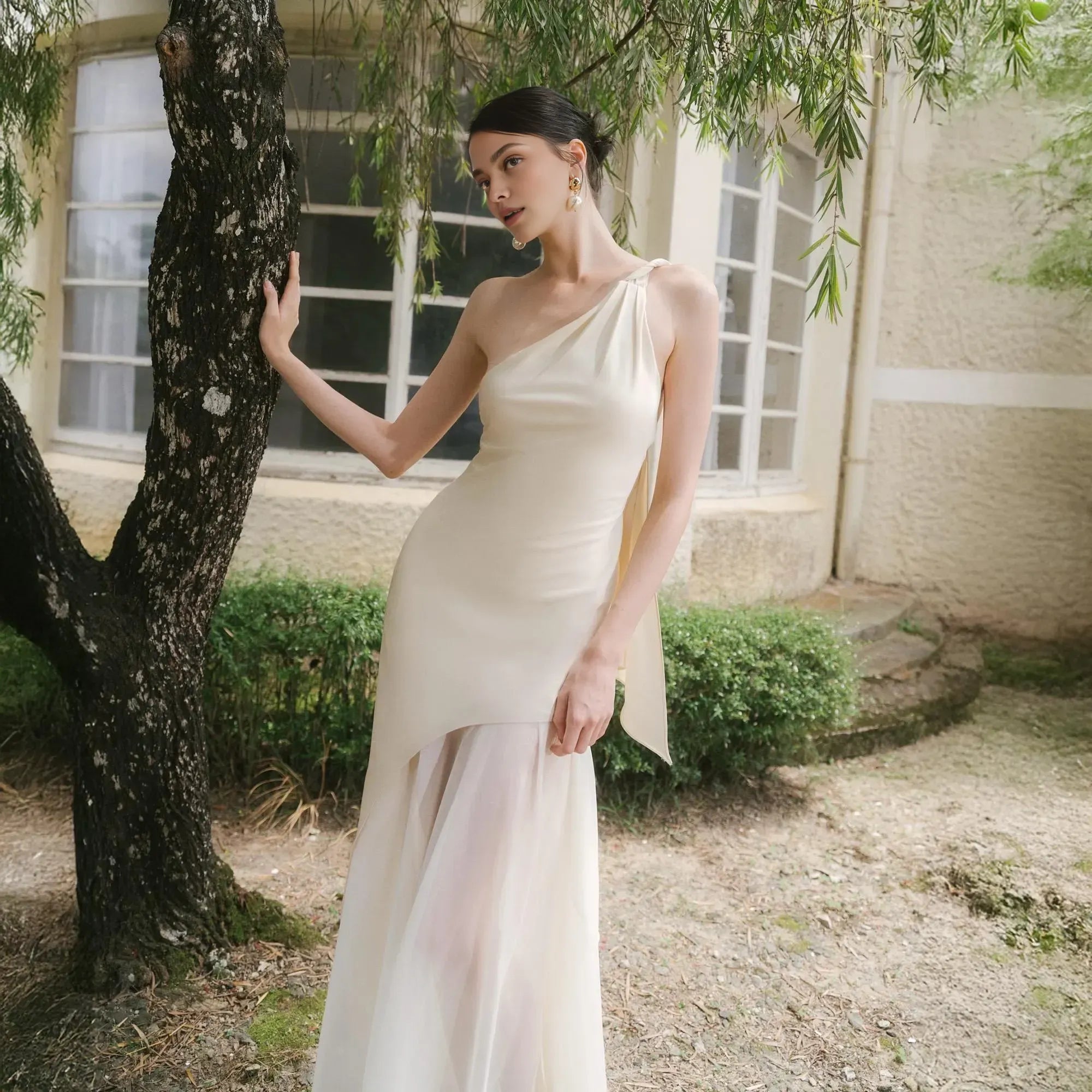 Mermaid/Trumpet One Shoulder Sleeveless Backless Floor-Length Prom Dress