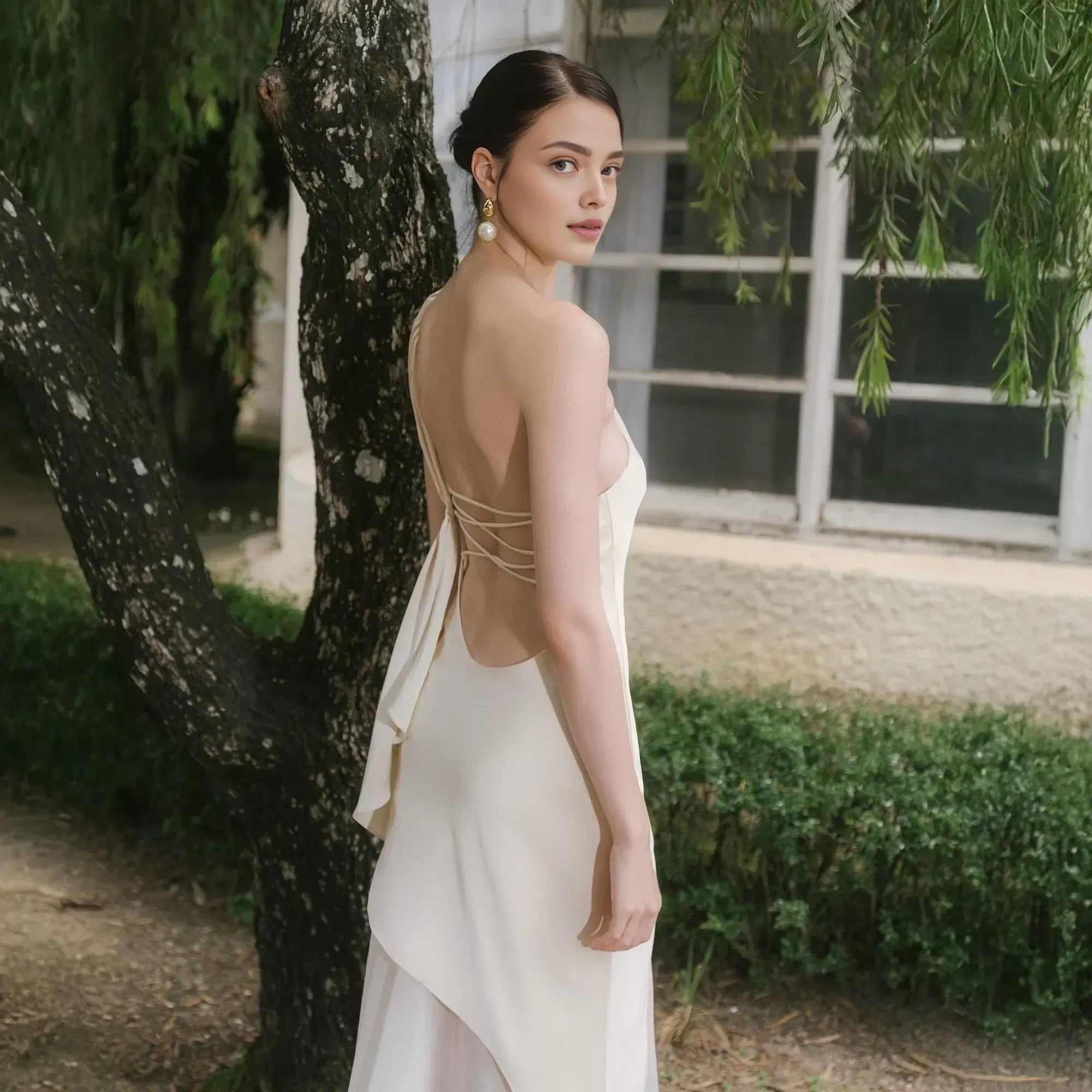 Mermaid/Trumpet One Shoulder Sleeveless Backless Floor-Length Prom Dress