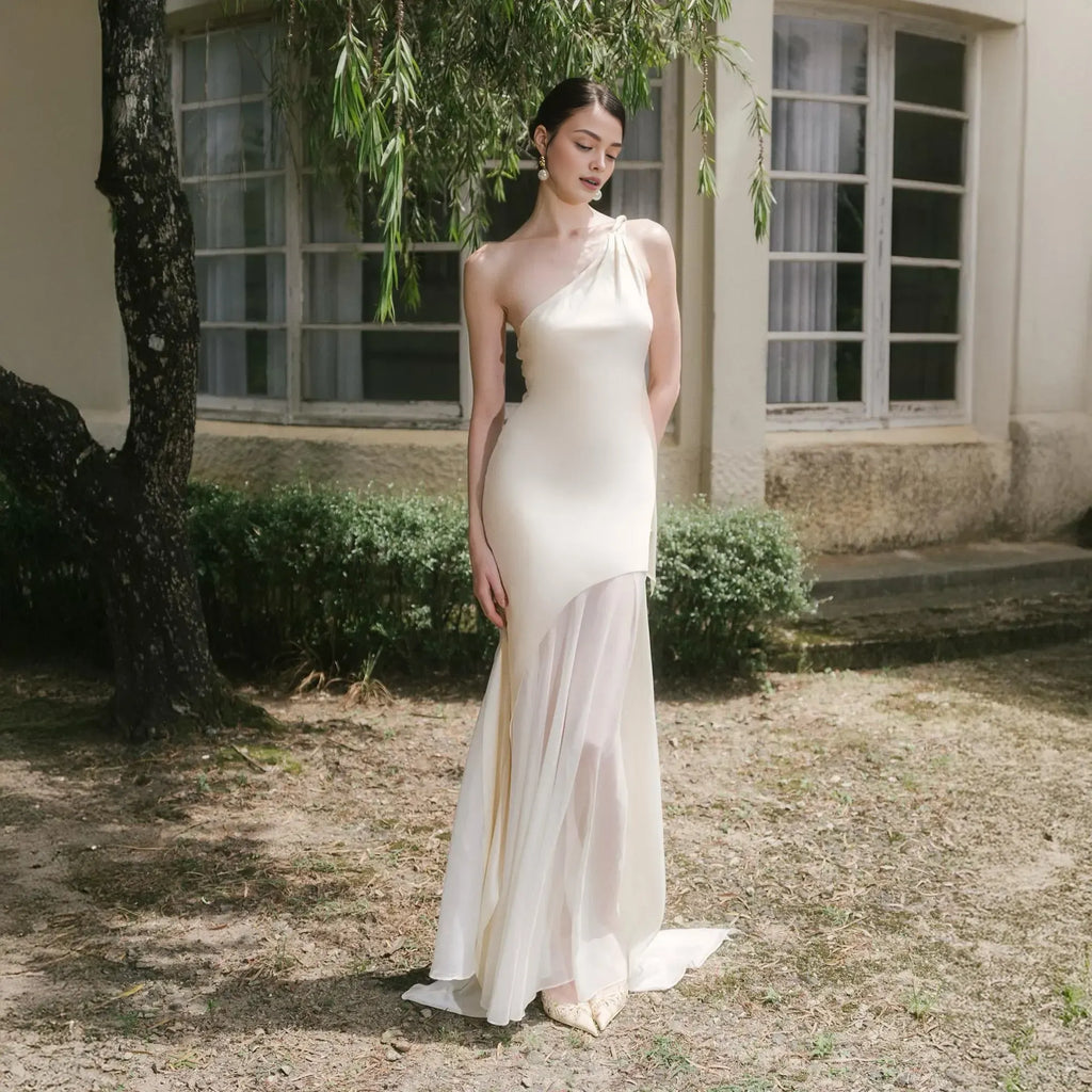 Mermaid/Trumpet One Shoulder Sleeveless Backless Floor-Length Prom Dress