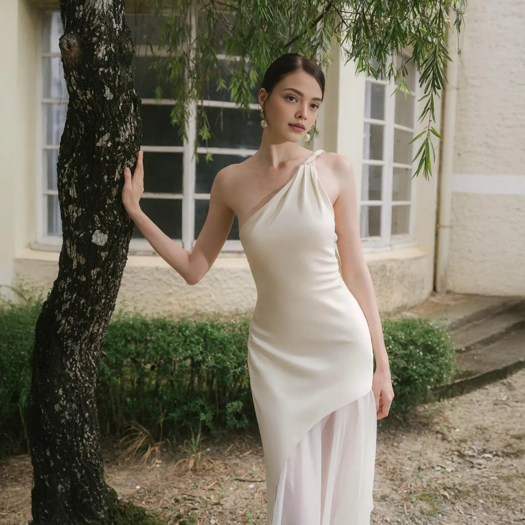 Mermaid/Trumpet One Shoulder Sleeveless Backless Floor-Length Prom Dress