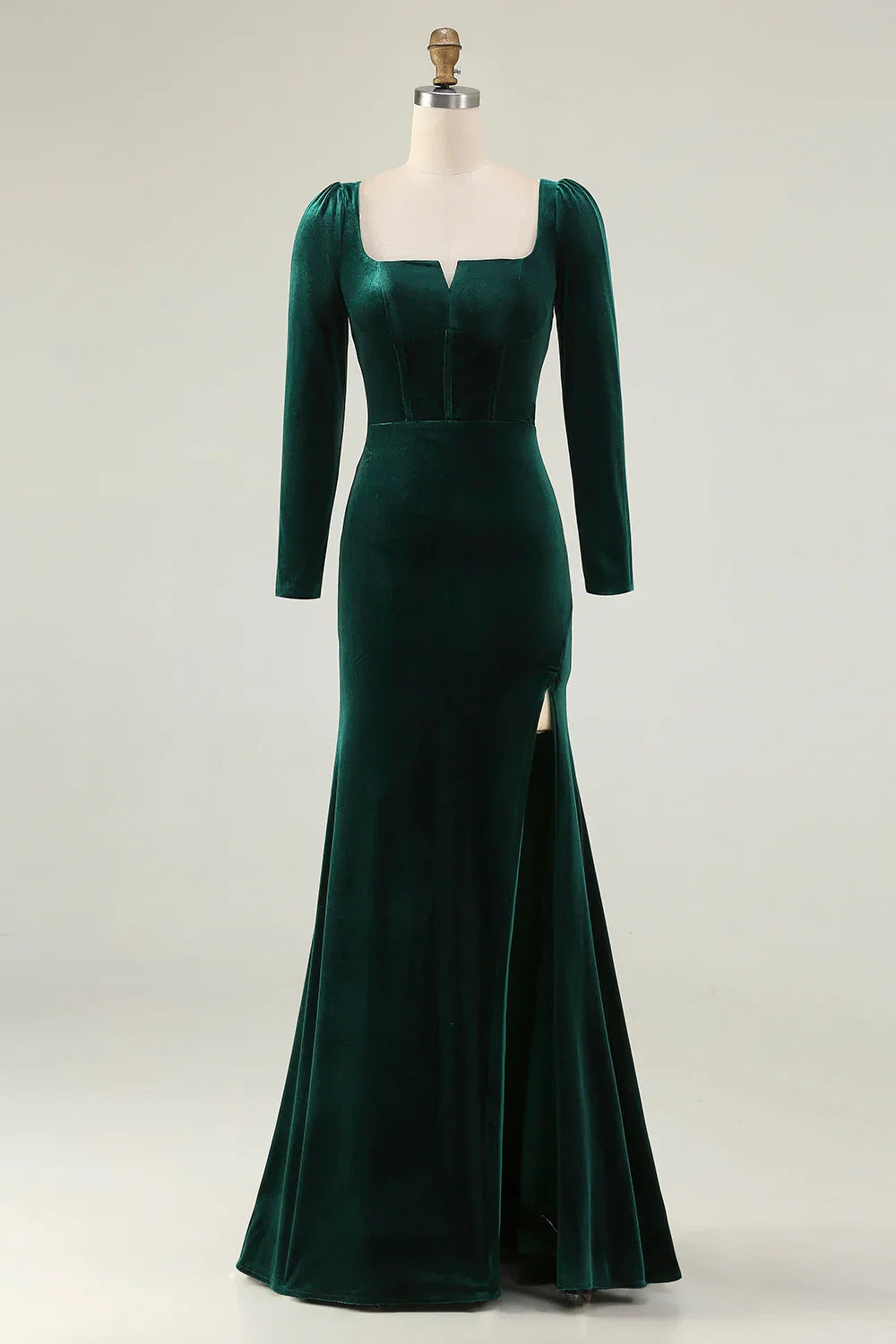 Mermaid/Trumpet Square Neck Long Sleeve Floor-Length Evening Dress
