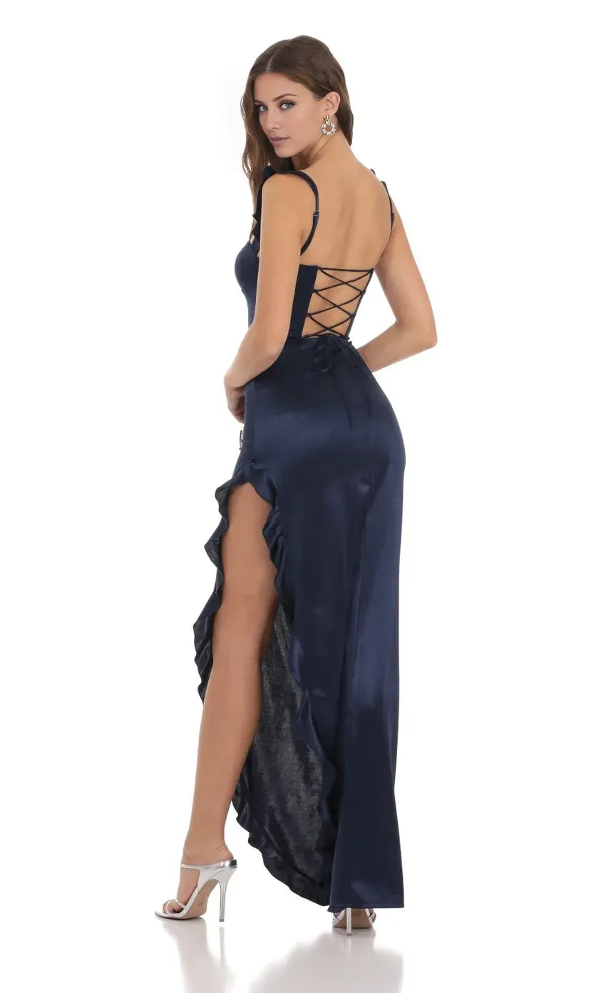 Mermaid/Trumpet Square Neck Sleeveless Up Floor-Length Prom Dress