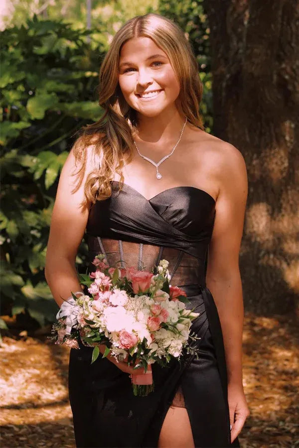 Mermaid/Trumpet Sweetheart Sleeveless Split Floor Length Prom Dress