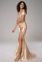 Mermaid U-Neck Floor Length Spaghetti Straps Prom Dresses Sleeveless Off the Shoulder Evening Dresses Price