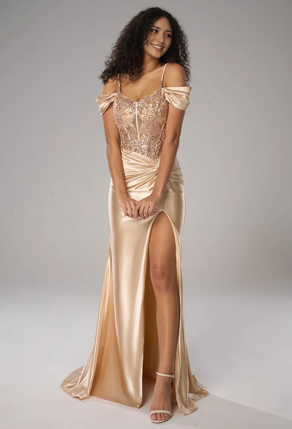 Mermaid U-Neck Floor Length Spaghetti Straps Prom Dresses Sleeveless Off the Shoulder Evening Dresses Price