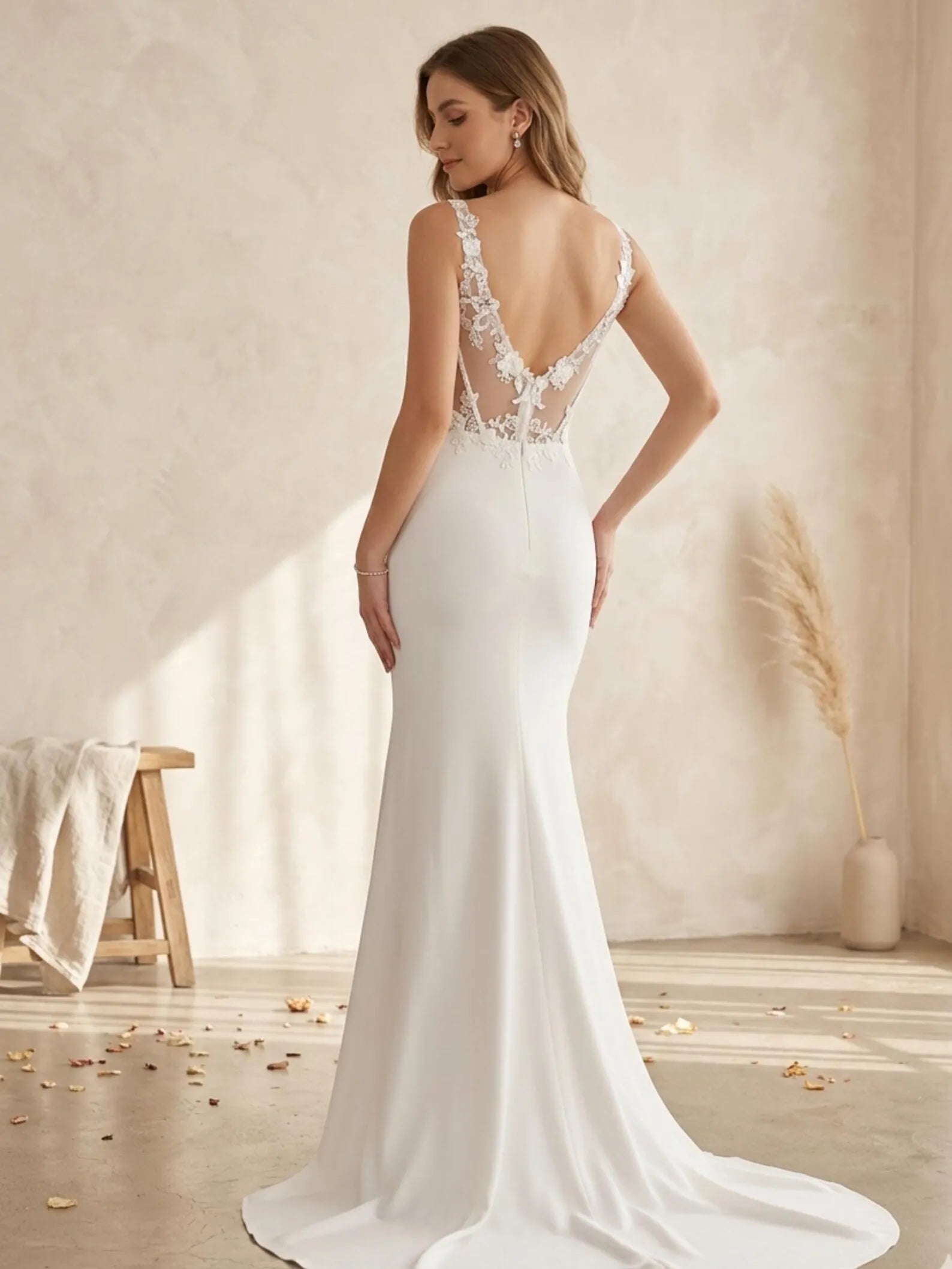 Mermaid Prom Dress In White With V Neck Corset Lace Illusion Bodice For Elegant Prom Queens