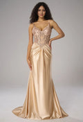 Mermaid V-Neck Floor Length Spaghetti Straps Prom Dresses Sleeveless Off the Shoulder Evening Dresses Price