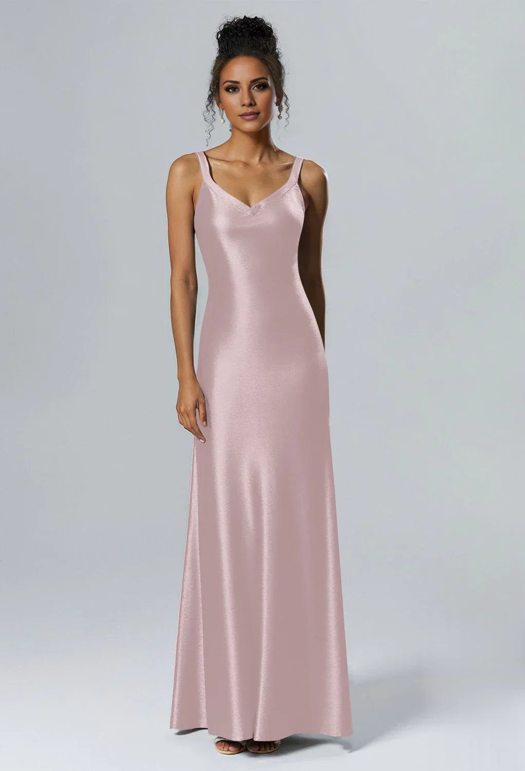 Elegant Mermaid V-Neck Sleeveless Back Zipper  Floor Length Bridesmaid Dresses
