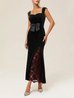 Mermaid V Neck Sleeveless Back Zip Floor-Length Evening Dress