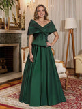 Off-The-Shoulder Sleeveless A-Line Pleated Floor-Length Evening Dress