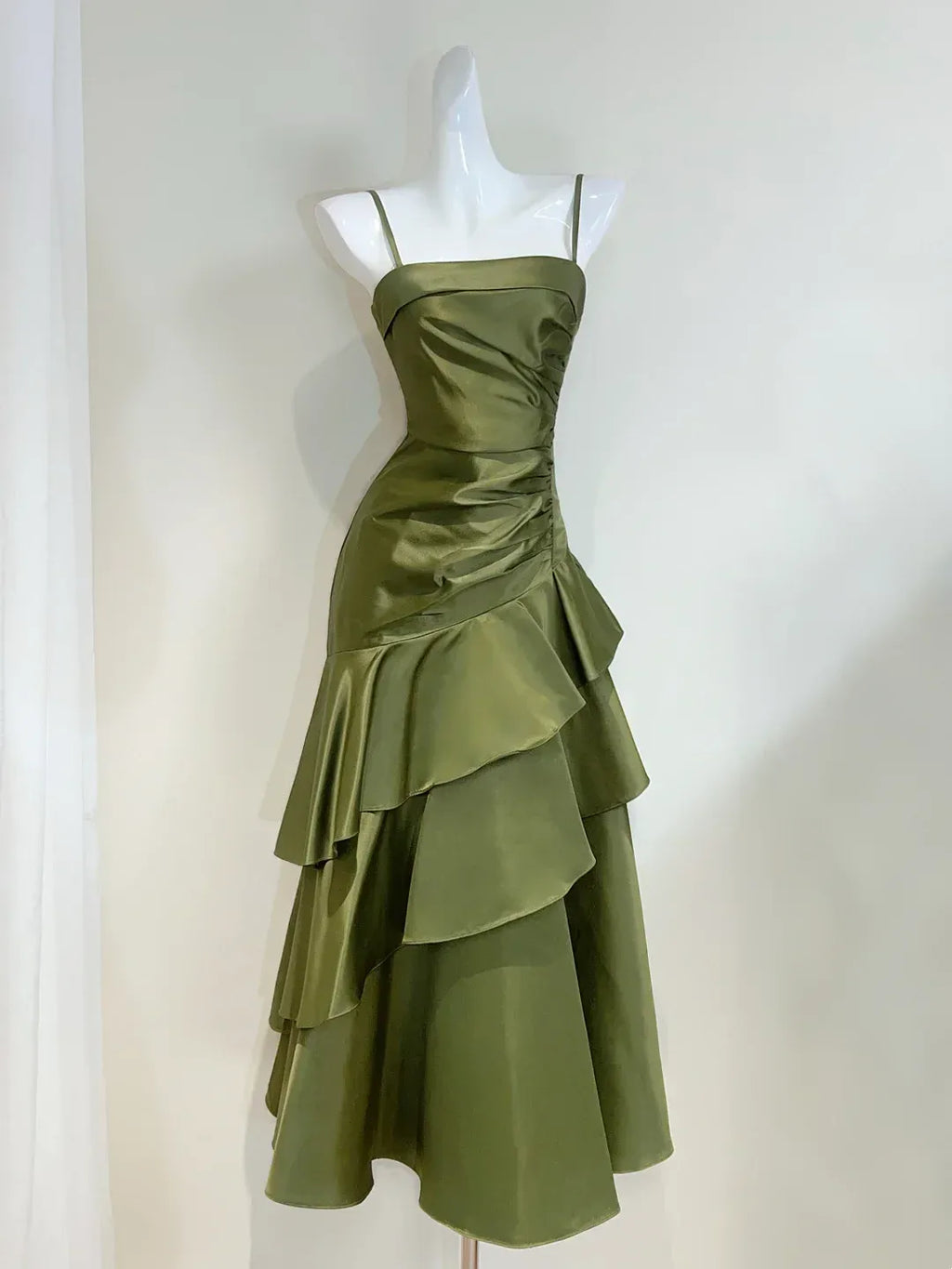 Off-The-Shoulder Sleeveless Mermaid Ruffles Floor-Length Prom Dress